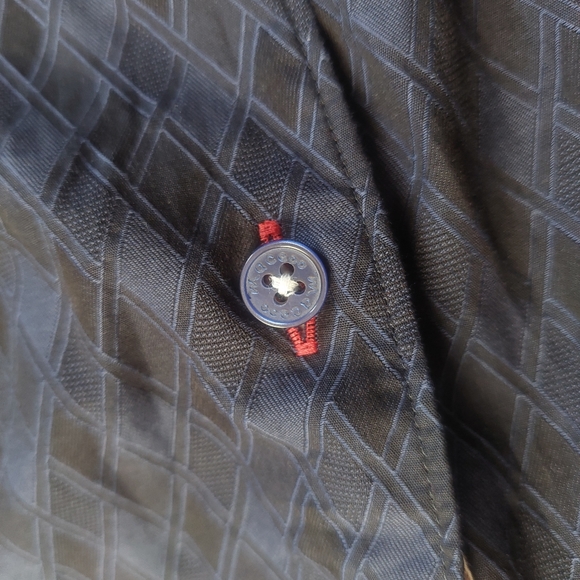 Maceoo Fresh Navy Losange Short Sleeve Shirt Size 6 2XL - Picture 8 of 11